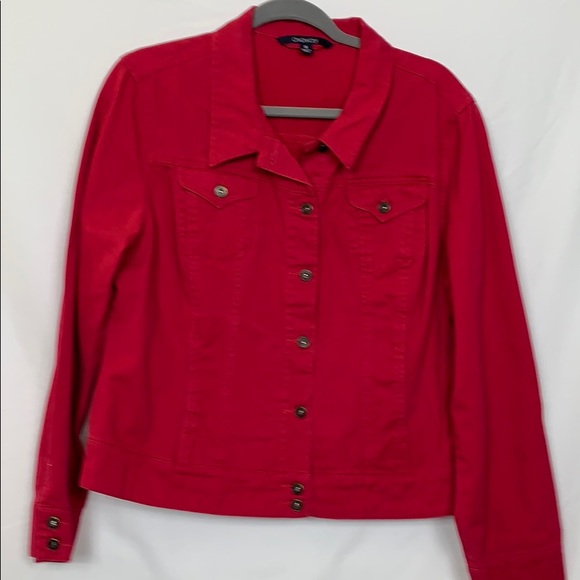 dark pink jean jacket